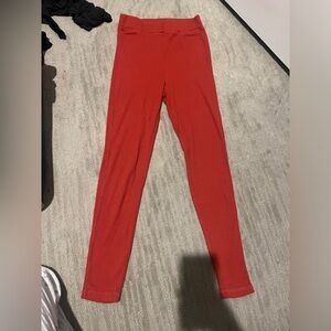 Orange and black Ribbed leggings